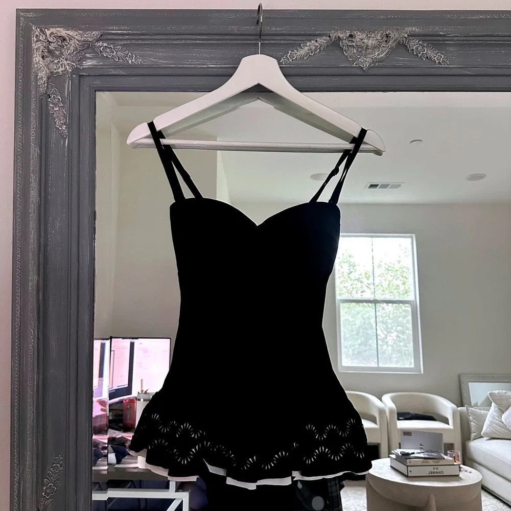 Profile by Gottex Laser Cut One Piece Swimdress Tummy Control Adjustable Strap 6